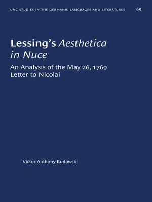 cover image of Lessing's Aesthetica in Nuce